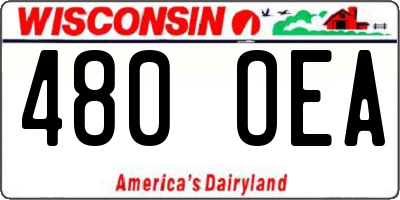 WI license plate 480OEA