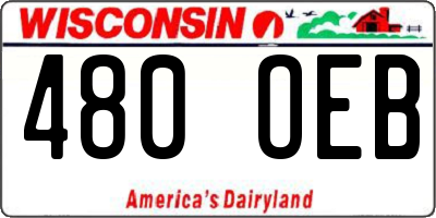 WI license plate 480OEB