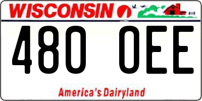 WI license plate 480OEE