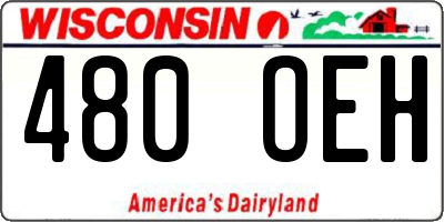 WI license plate 480OEH