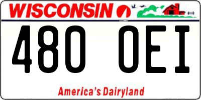 WI license plate 480OEI