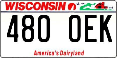 WI license plate 480OEK