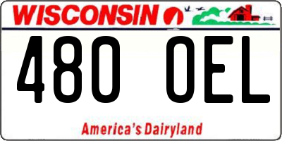 WI license plate 480OEL