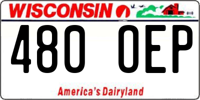 WI license plate 480OEP