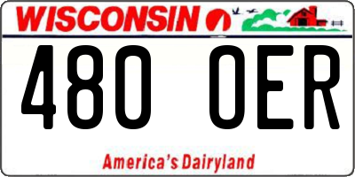 WI license plate 480OER