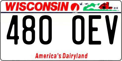 WI license plate 480OEV