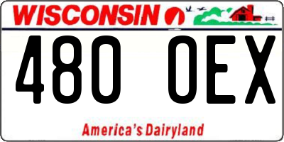 WI license plate 480OEX