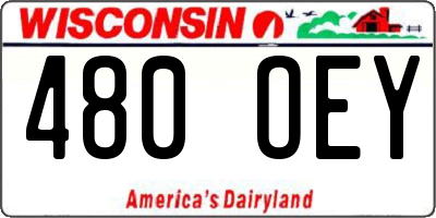 WI license plate 480OEY