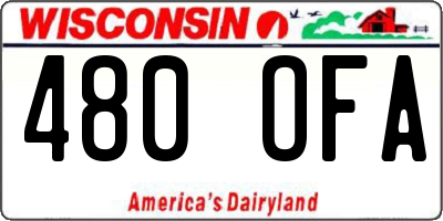 WI license plate 480OFA