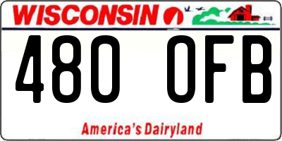 WI license plate 480OFB