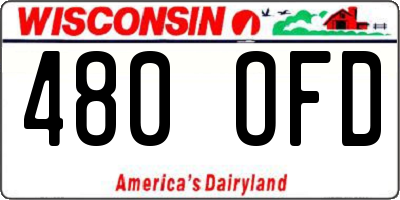 WI license plate 480OFD