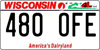 WI license plate 480OFE