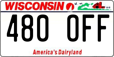 WI license plate 480OFF