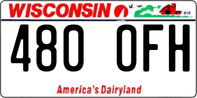 WI license plate 480OFH