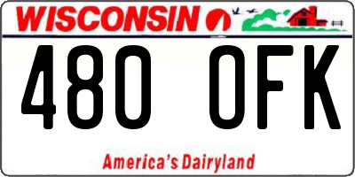 WI license plate 480OFK
