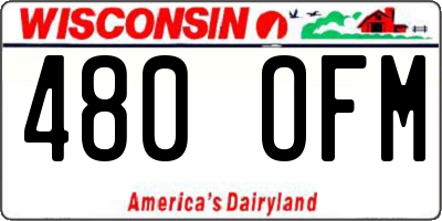 WI license plate 480OFM