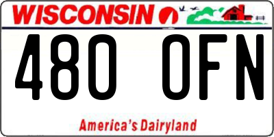 WI license plate 480OFN