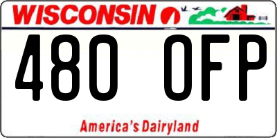 WI license plate 480OFP