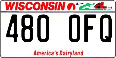 WI license plate 480OFQ