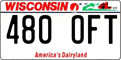 WI license plate 480OFT
