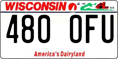 WI license plate 480OFU