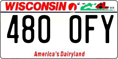 WI license plate 480OFY