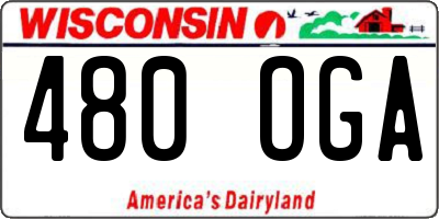 WI license plate 480OGA