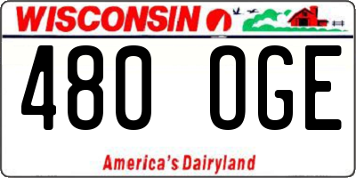 WI license plate 480OGE