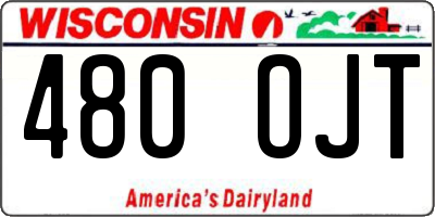 WI license plate 480OJT
