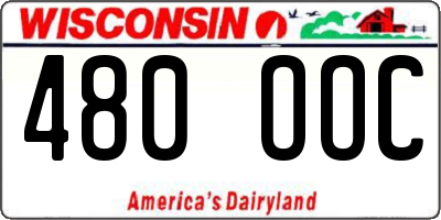 WI license plate 480OOC
