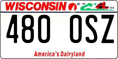 WI license plate 480OSZ