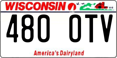 WI license plate 480OTV