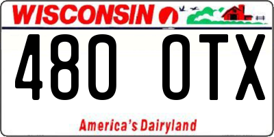WI license plate 480OTX