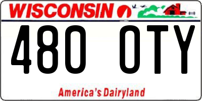 WI license plate 480OTY