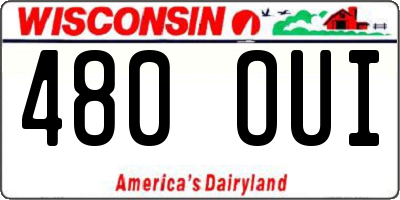 WI license plate 480OUI