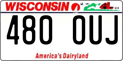 WI license plate 480OUJ