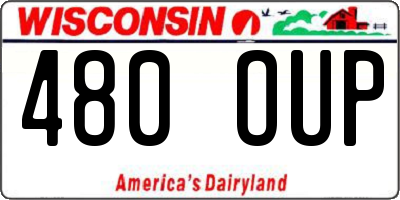 WI license plate 480OUP