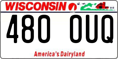 WI license plate 480OUQ