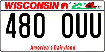 WI license plate 480OUU
