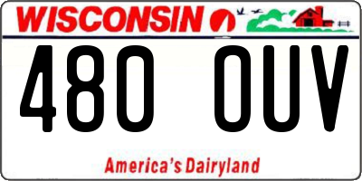 WI license plate 480OUV