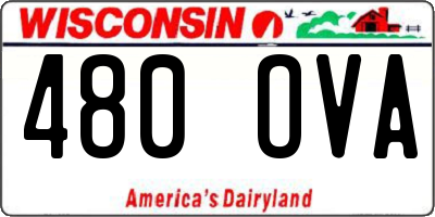 WI license plate 480OVA