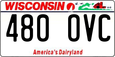 WI license plate 480OVC