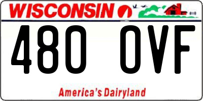 WI license plate 480OVF