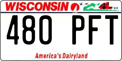 WI license plate 480PFT