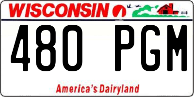 WI license plate 480PGM