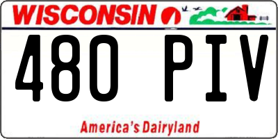 WI license plate 480PIV