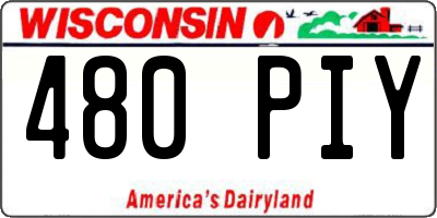 WI license plate 480PIY