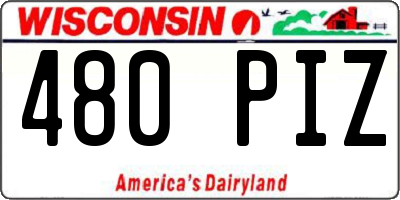 WI license plate 480PIZ