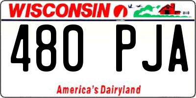WI license plate 480PJA