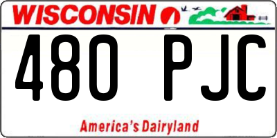 WI license plate 480PJC